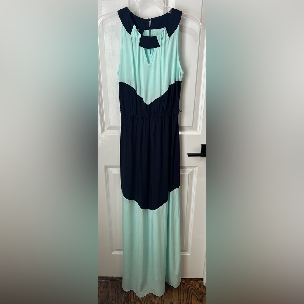 XS Navy and mint maxi dress